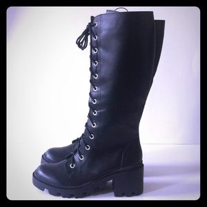 Madden girl Under knee black lace full zip boots new without tags